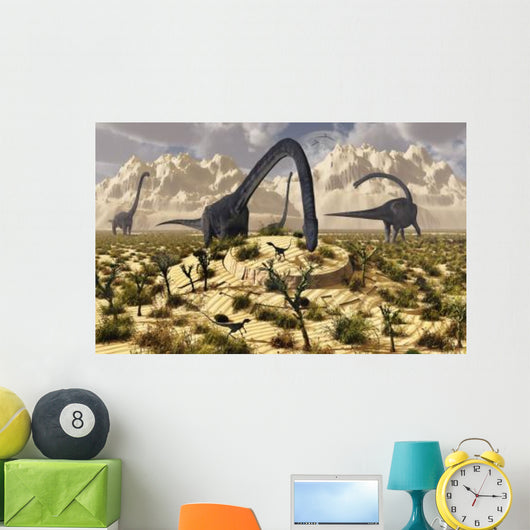 Dinosaur Discovers Buried Ufo Wall Decal