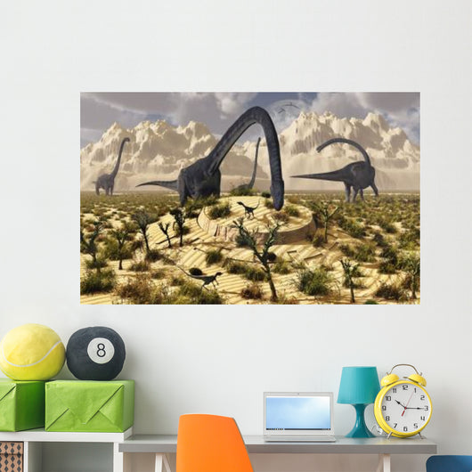 Dinosaur Discovers Buried Ufo Wall Decal