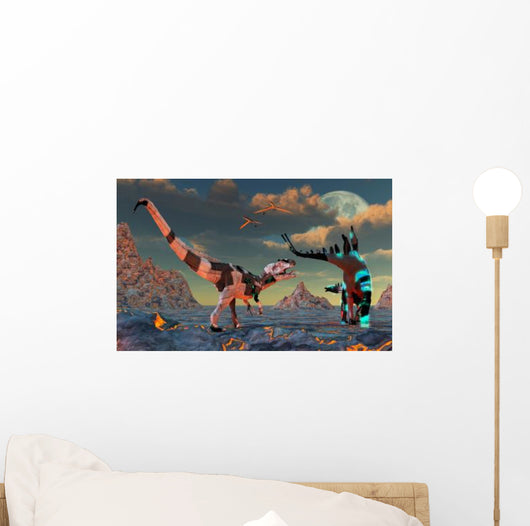 Sci-fi Scene Allosaurus and Wall Decal