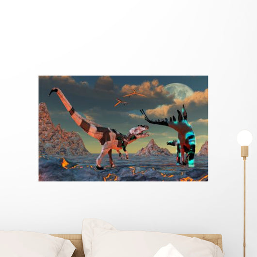 Sci-fi Scene Allosaurus and Wall Decal