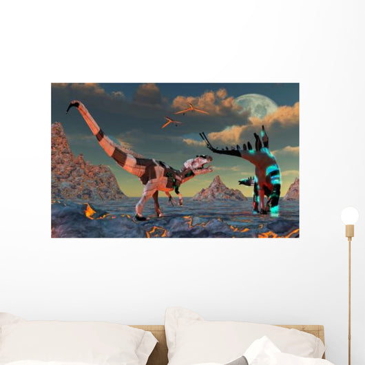 Sci-fi Scene Allosaurus and Wall Decal