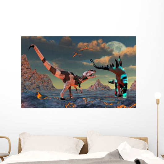 Sci-fi Scene Allosaurus and Wall Decal