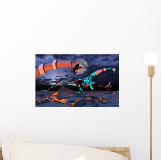 Sci-fi Scene Group Robotic Wall Decal