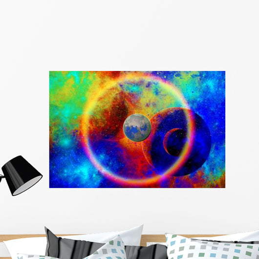 Lone Rough Planet Travelling Wall Decal