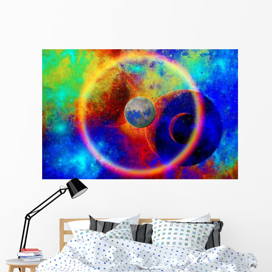 Lone Rough Planet Travelling Wall Decal