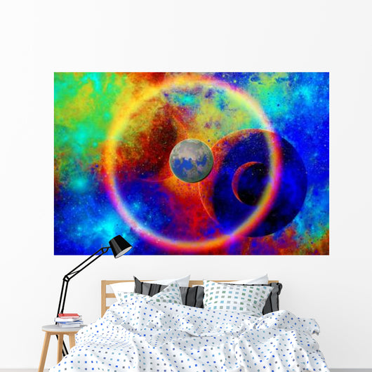 Lone Rough Planet Travelling Wall Decal