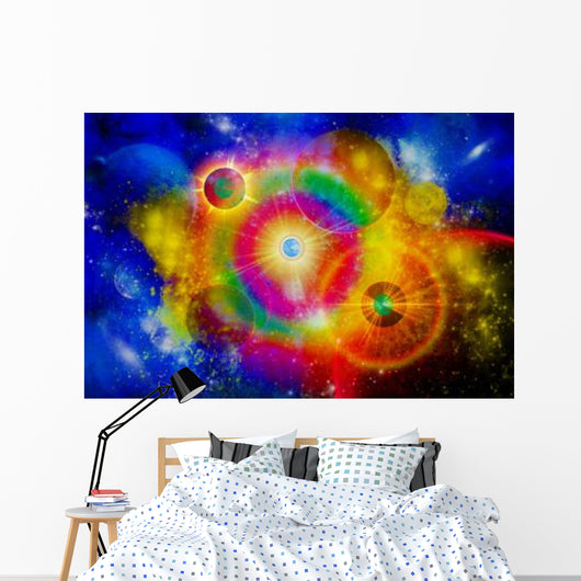 Vast Gaseous Nebula Illuminated Wall Decal