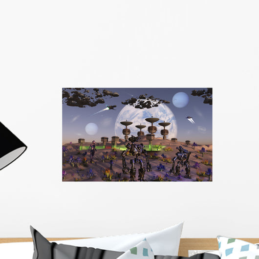 Robots Busy Work Constructing Wall Decal