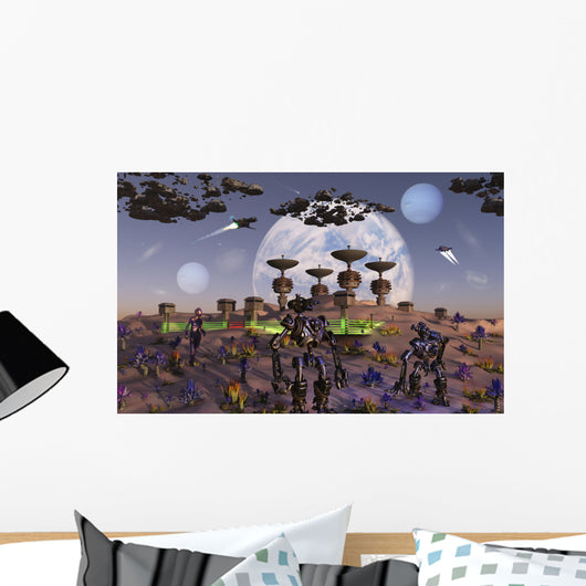 Robots Busy Work Constructing Wall Decal