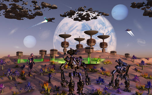 Robots Busy Work Constructing Wall Decal