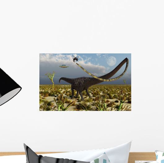 Insectoid Drones Attack Diplodocus Wall Decal
