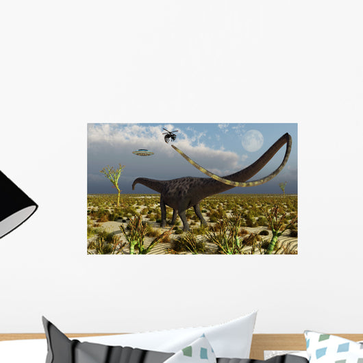Insectoid Drones Attack Diplodocus Wall Decal