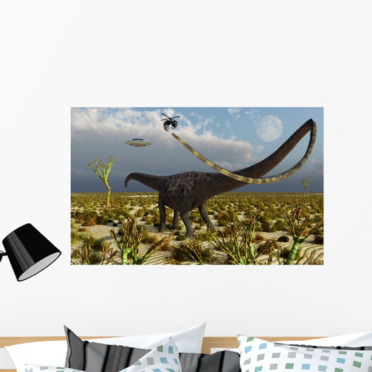 Insectoid Drones Attack Diplodocus Wall Decal