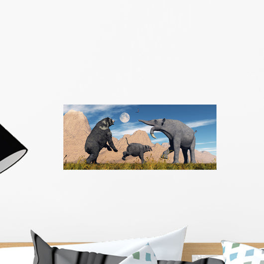 Arctodus Bear Chasing Young Wall Decal