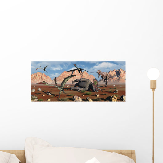 Quetzalcoatlus Flee as Tyrannosaurus Wall Decal