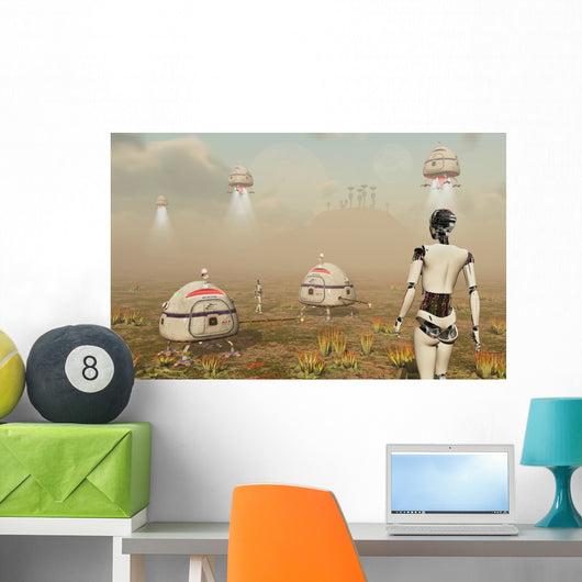 Robots and Machines Mining Wall Decal