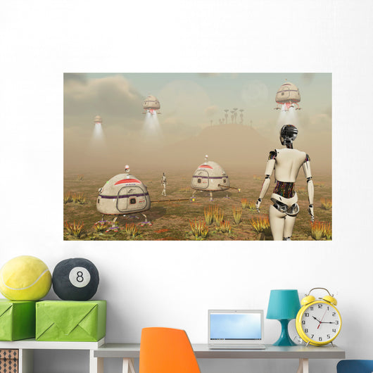 Robots and Machines Mining Wall Decal