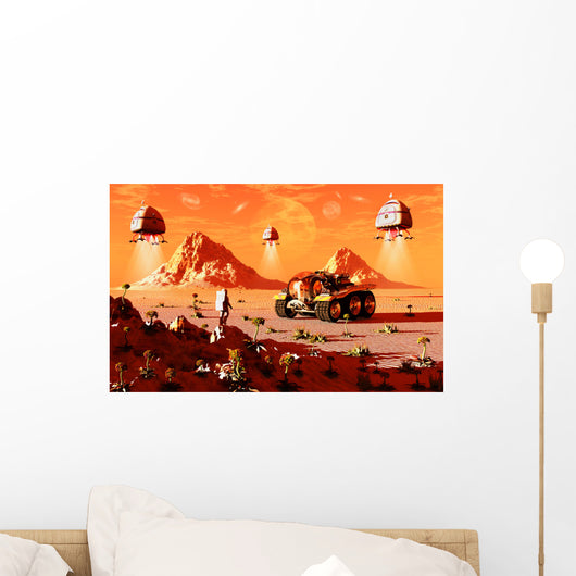 Machines Arriving Alien World Wall Decal