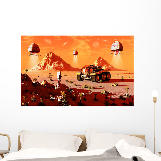 Machines Arriving Alien World Wall Decal