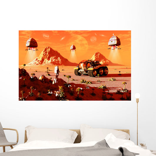 Machines Arriving Alien World Wall Decal