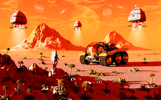 Machines Arriving Alien World Wall Decal