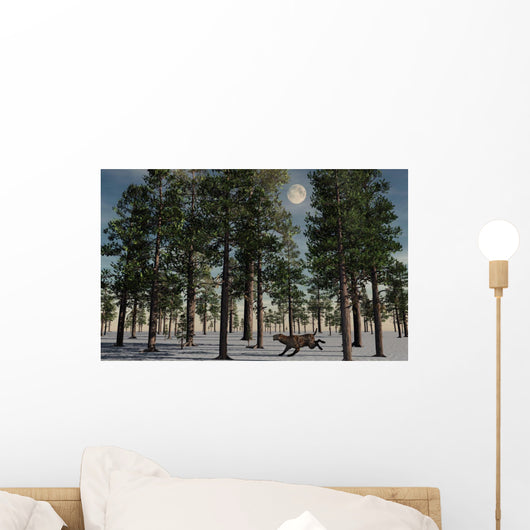 Lone Sabre-tooth Tiger Running Wall Decal