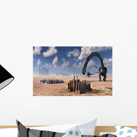Omeisaurus Dinosaurs Come to Alien City Wall Decal