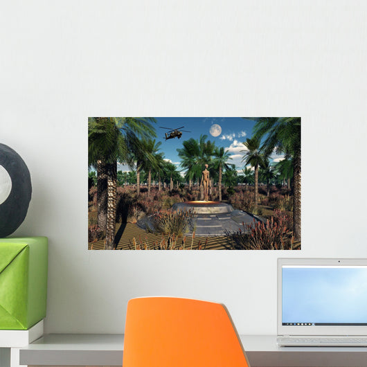 Ah-64 Apache Black Ops UFO Jungle Wall Decal