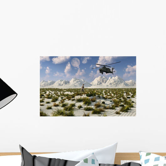 Ah-64 Apache Black Ops UFO Wall Decal