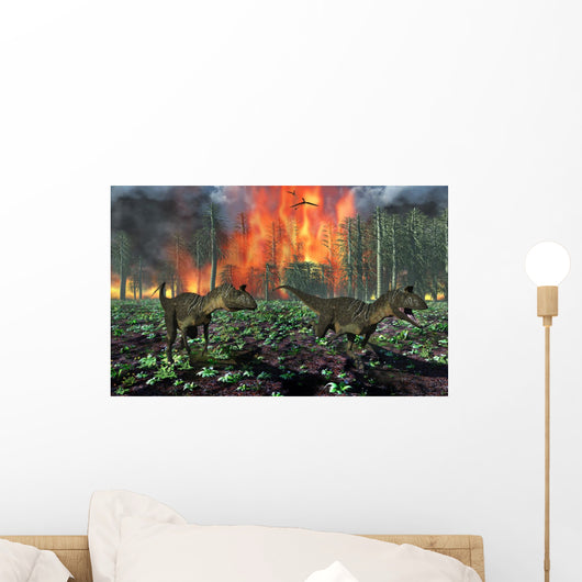 Cryolophosaurus Dinosaurs Fleeing from Wall Decal