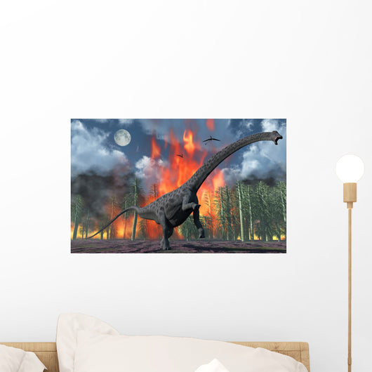 Diplodocus Sauropod Dinosaur Fleeing Wall Decal