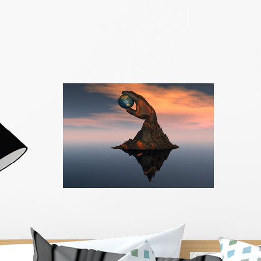 3D Conceptual Image World Indian Ocean Wall Decal