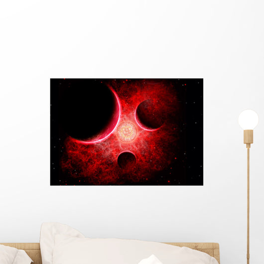 Supernova Destroying Itself and Solar System Wall Decal