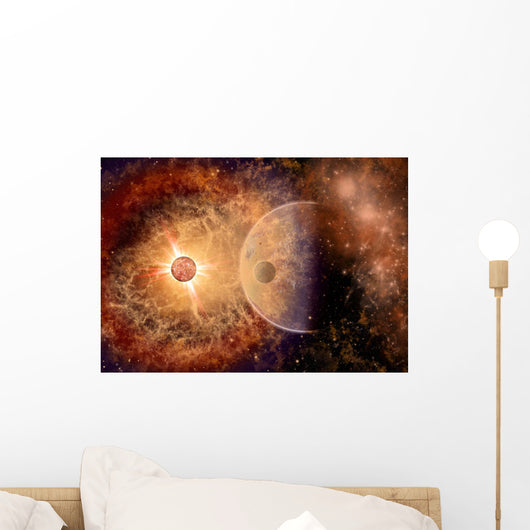 Supernova Destroying Itself and Planet Wall Decal