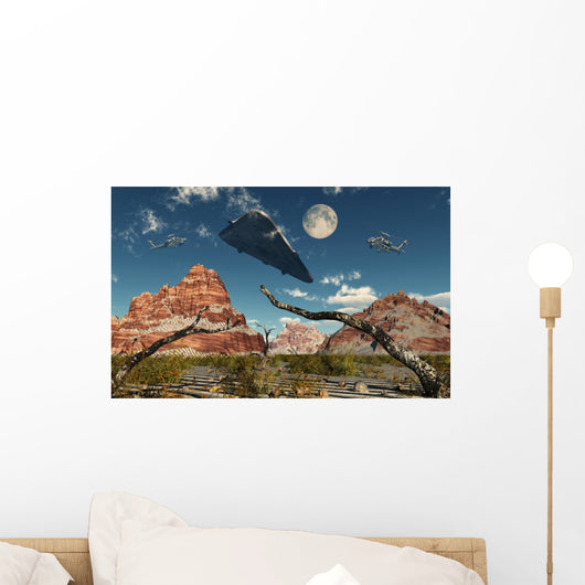 Pair Ah-64 Apache Black UFO Wall Decal