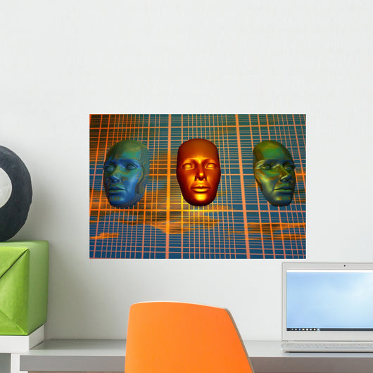 Modern Face Robotics Wall Decal