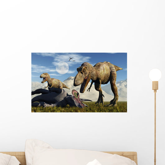 Pair Tyrannosaurus Rex Dinosaurs Wall Decal