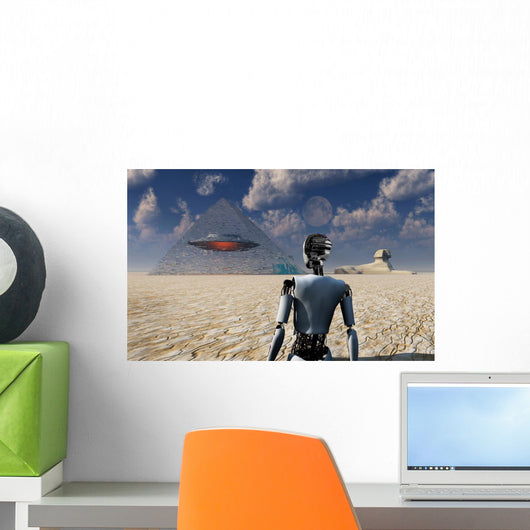 Pyramids Used as Dimensional Gate with Robot Wall Decal