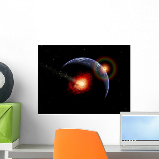 Asteroid Hitting Earth during Wall Decal