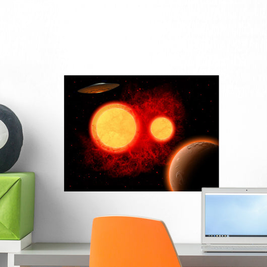Flying Saucer Flying through Wall Decal
