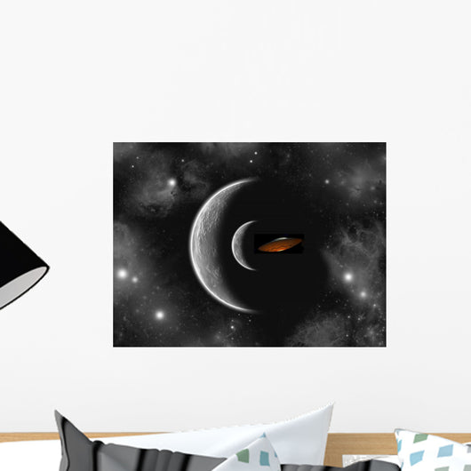 Flying Saucer Flying Away Wall Decal