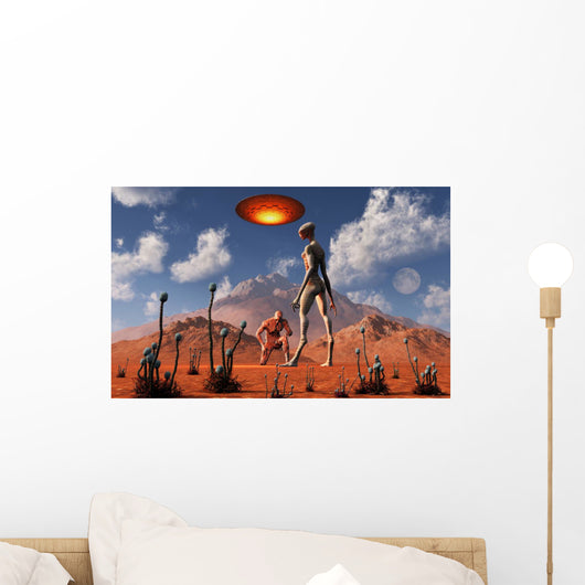 Adam Meeting Alien Reptoid Wall Decal