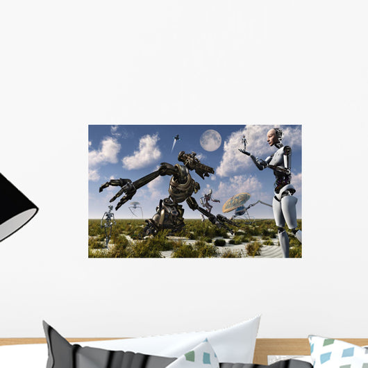 Gathering Different Types Robots Wall Decal