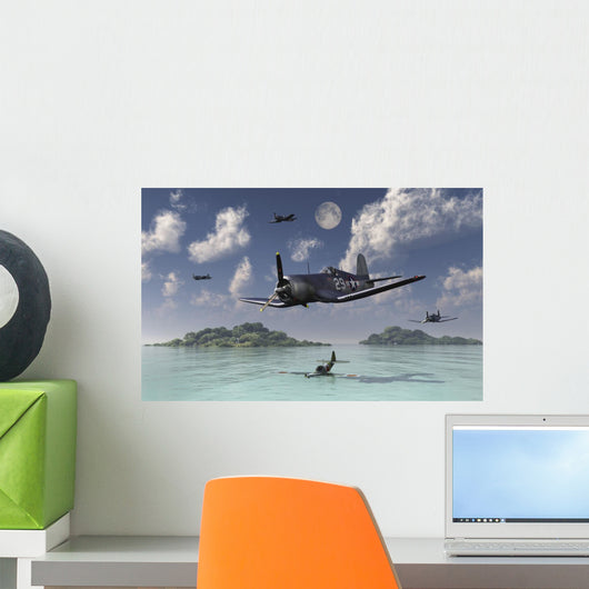 F4u Corsairs Flying over Wall Decal
