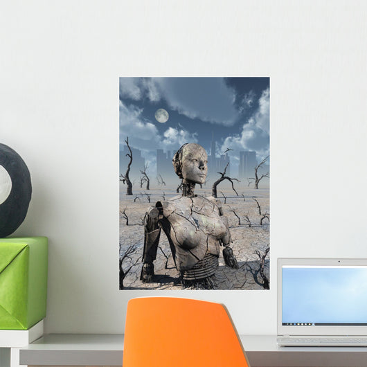 Broken down Petrified Android Wall Decal