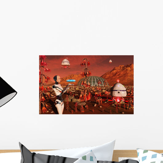 Robot and Landing Craft Wall Decal