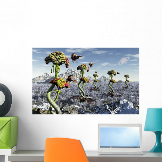 Futuristic Alien Plant Harvest Wall Decal