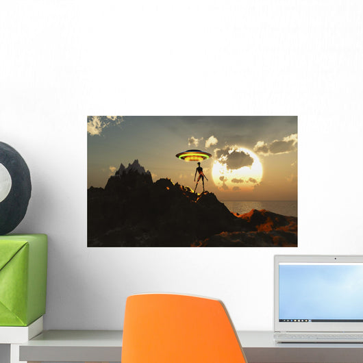 Alien Reptoid Waiting to Wall Decal
