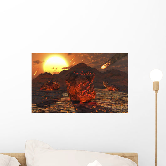 Meteorites and Asteroids Bombard Desert Wall Decal
