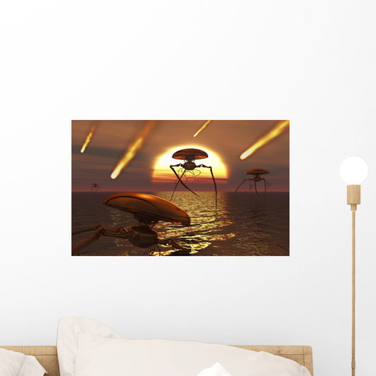 Martian Vehicles and War Sunset Wall Decal